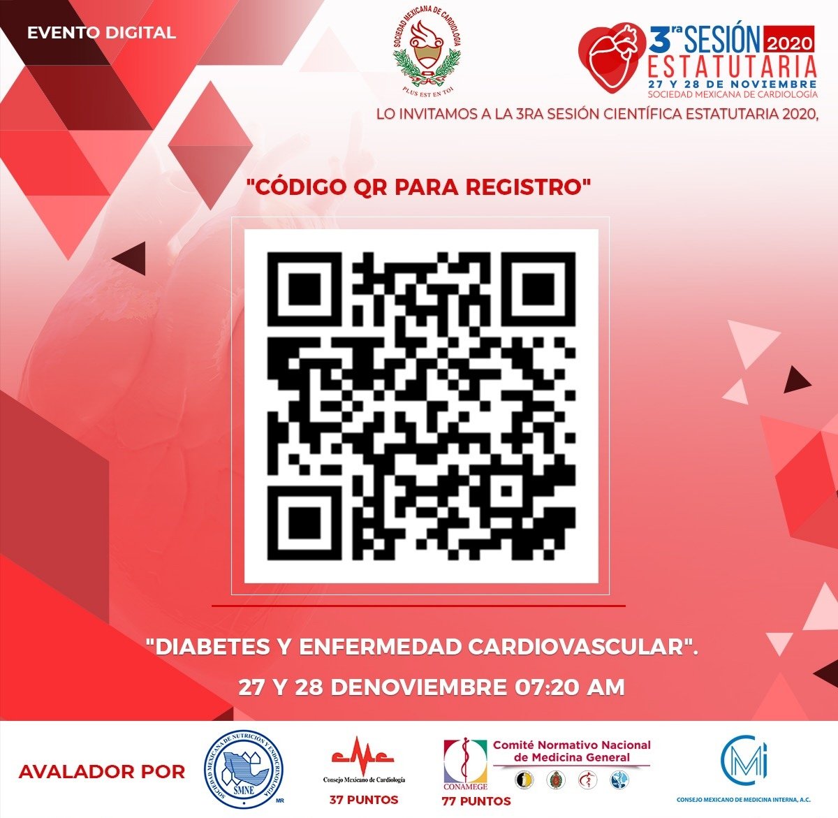 drdargaray's tweet photo. ¡Este viernes comienza la Tercera #EstatutariaSMC!
"Diabetes y Enfermedad Cardiovascular" 

La experiencia digital en cardiología + grande en habla hispana

En conjunto con @worldheartfed @ANCAM_MEXICO 

Registrate: https://t.co/NGEpG7YJCb

Usa nuestro Hashtag 
#EstatutariaSMC https://t.co/5SkhZaDzBp