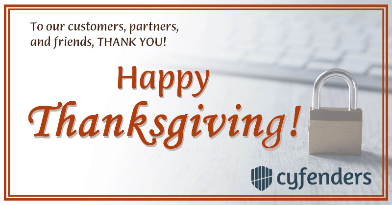 Cyfenders's tweet photo. From our family to yours, Happy Thanksgiving! #Thanksgiving2020 #turkeyday #gobblegobble #cybersecurity