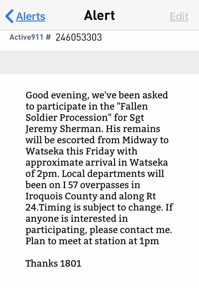FredButt6's tweet photo. Small Towns! We come together ๐บ๐ธ Crescent Fire #MABAS37 have been put on Alert for the return home of Sgt Jeremy Sherman ๐บ๐ธ Plus in Watseka they are lining the Streets with 3x5 Flags๐บ๐ธ. Come out to Welcome Sgt Sherman Home๐จ๐บ๐ธ๐บ๐ธ๐บ๐ธ๐บ๐ธ๐บ๐ธ๐บ๐ธ๐บ๐ธ๐บ๐ธ Airborne https://t.co/xgloMD8uq0