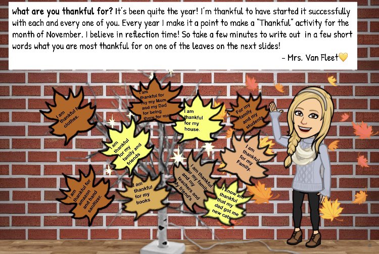 mrsvanfleetRFIS's tweet photo. There is a lot to be thankful for! My students reflected on what they are most thankful for. We even started to decorate the virtual thankful tree! Happy Thanksgiving! 🦃 https://t.co/mA9OCliVah
