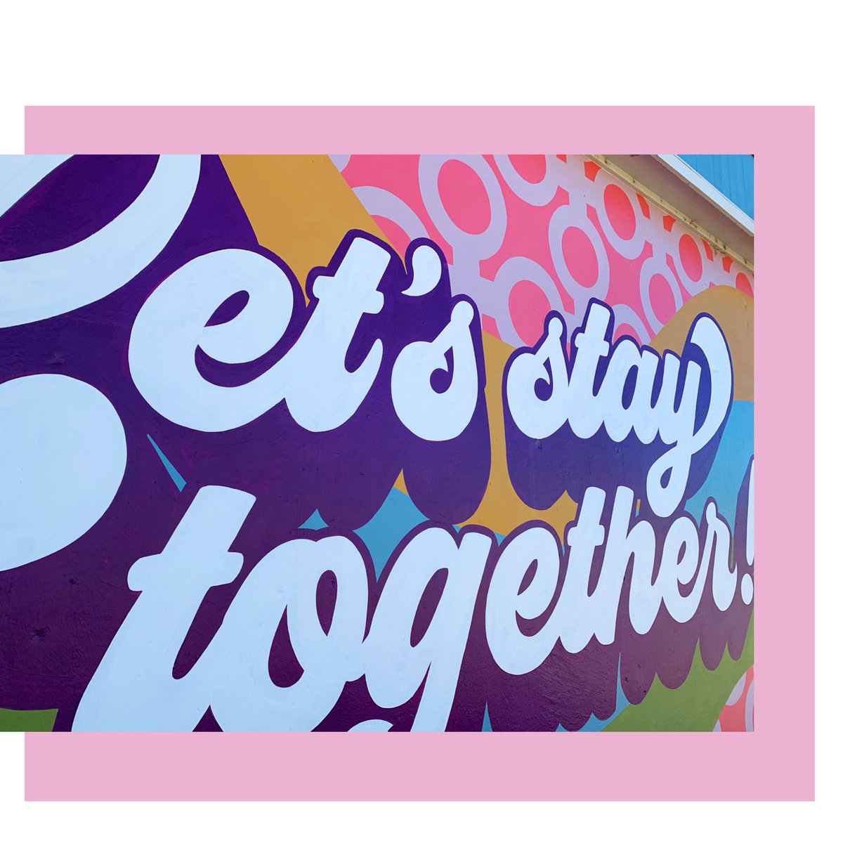 HunterMcEachern's tweet photo. Let’s Stay Together! 
Turn on the Al Green and head over to Classen Inn to find this fun piece by Dusty Gilpin!
I really love Dusty’s style- the typography and positive messages in his murals. Makes ya feel good! More at https://t.co/1HrbvKcBVt #MuralsInTheMetro #KFOR https://t.co/y2tKRqrC8m