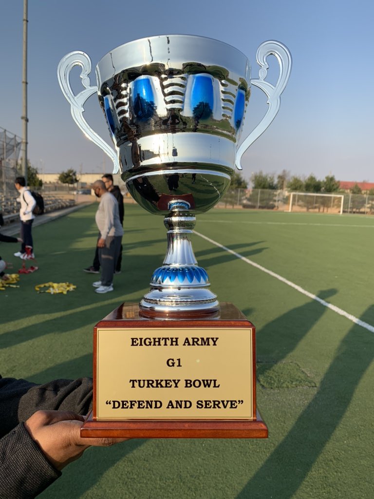 RobertSketch's tweet photo. Thankful to serve with this awesome @8thUSArmy G1 team. They love taking care of Soldiers and Families, punch above their weight every day and win. 2d annual 8A G1 Turkey Bowl #PeopleFirst #AG #howikorea #ArmyHRC https://t.co/C2MxtyH50k