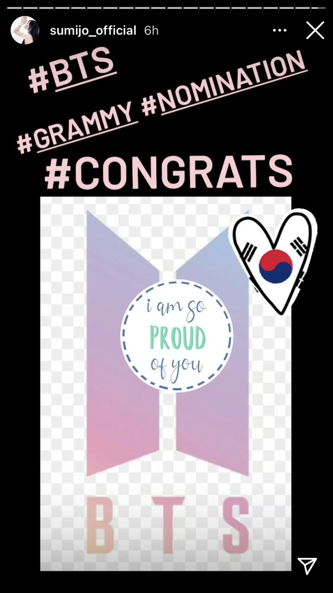 charts_k's tweet photo. Sumi Jo (first Korean singer to win a Grammy) congratulated @BTS_twt on their nomination on her IG Story https://t.co/HvktItyNxa
