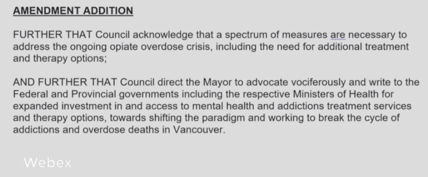 There's a suggested amendment here regarding treatment and therapy options  #vanpoli: