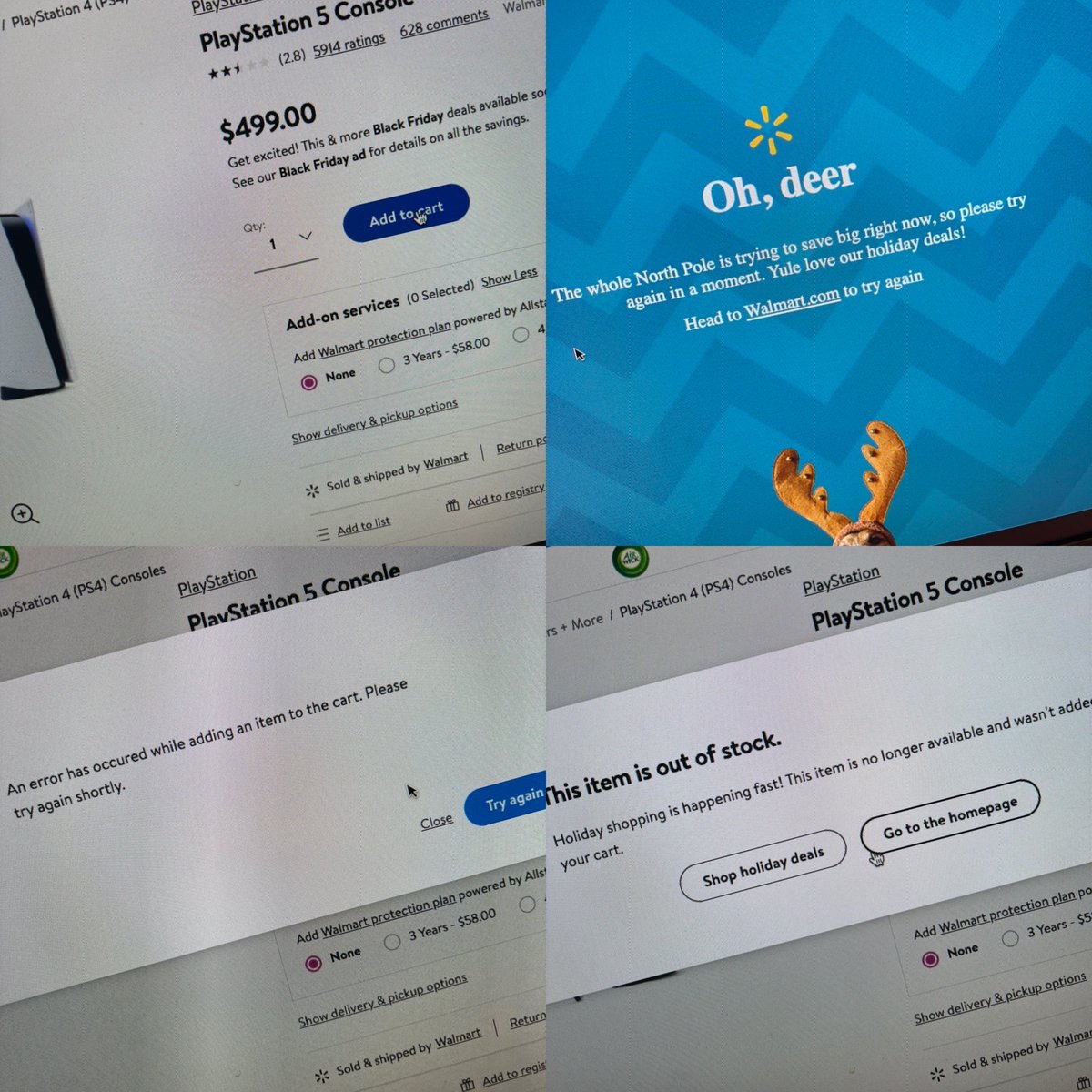clintczeschin's tweet photo. Yet another try and miss. @walmart might just want to stick with brick &amp; mortar. Not for sure the world of clicking is made for them. #beefupyoursystem #addabunchofcaptcha #brickandmortar #walmartfails #walmartfailsagain #santabetterpullthrough #ohdeer https://t.co/GsjTpqlozd