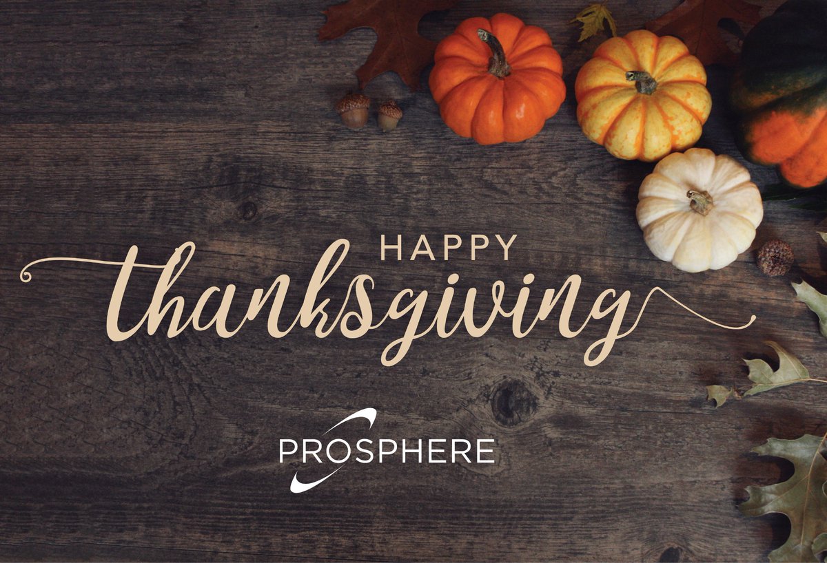 ProSphere1's tweet image. Wishing you and your family a Happy Thanksgiving from the ProSphere family! 

We are thankful for our employees and their hard work and dedication in supporting our clients.