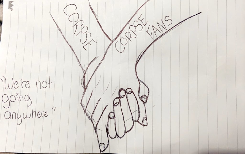 caitlin_5sosfam's tweet photo. As we always say @Corpse_Husband us fans aren’t going anywhere🖤🖤🖤

Also credits to the artist who drew the original drawing that gave me the inspiration for this (also I know it’s still terrible but I tried)
#CORPSE #corpsehusband #corpsehusbandfanart #corpsetwt #corpsearmy https://t.co/5WrRnCTuHr