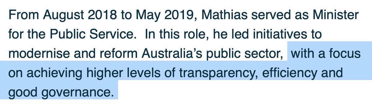 jommy_tee's tweet photo. Cormann's pitch to the @oecd vs reality of least transparent budget on record, no federal ICAC, as well more rorted programs/grants/land sales than ever. https://t.co/2ifQEFBiSg