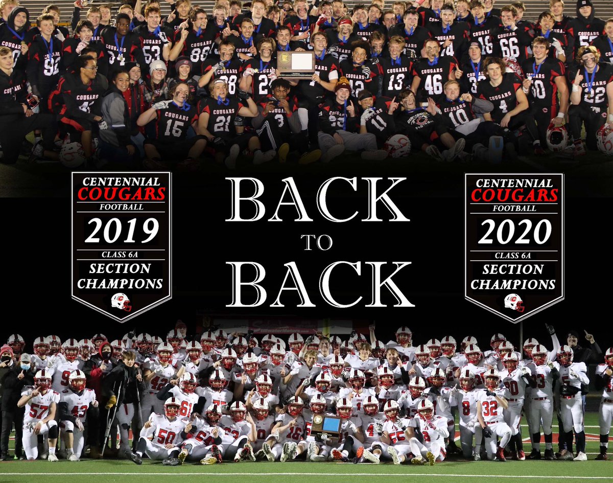 CentCougsFB's tweet photo. We are so proud of our men:
- Lose 20 of 22 starters from 2019
- No spring lifting/competitions
- Season postponed
- Start the season 1-4
- Finish with 3 wins in 9 days
- Beat the #1 seed &amp; finish in QRF top-10 (#9)

Section Champions☑️ #Back2Back https://t.co/vnALdvx7SQ