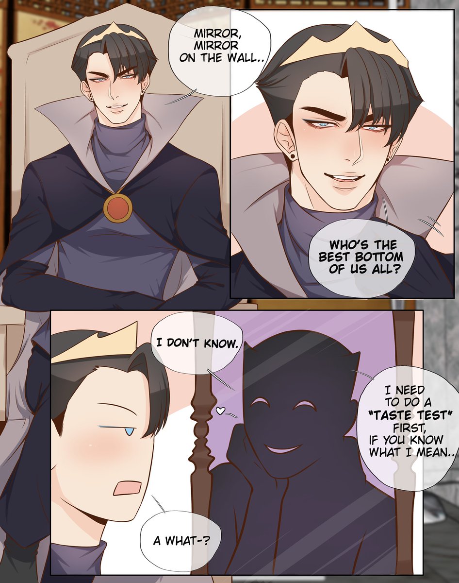 azraelsanti's tweet photo. Mirror mirror.. #comics #fanart #yaoi #disney #webtoon #webcomic #webcomics https://t.co/EXQwOXKk2a