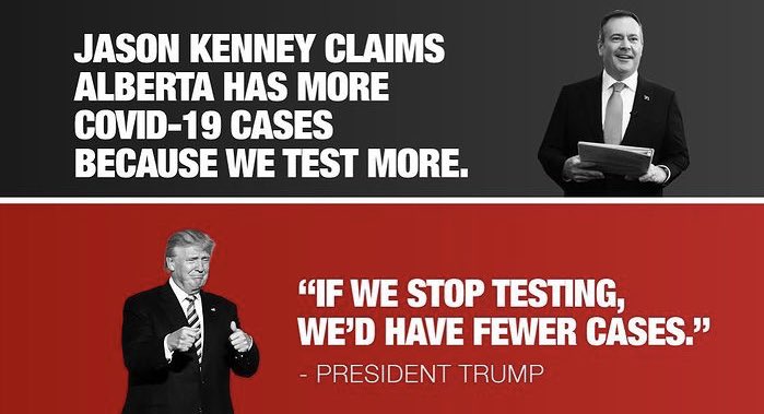 DShepYEG's tweet photo. Jason Kenney is reaching for increasingly bizarre excuses to try to duck responsibility for Alberta’s leading Canada in new COVID case numbers. 

Albertans have a right to expect far better from their Premier. #ableg https://t.co/XBDGpqR4uF