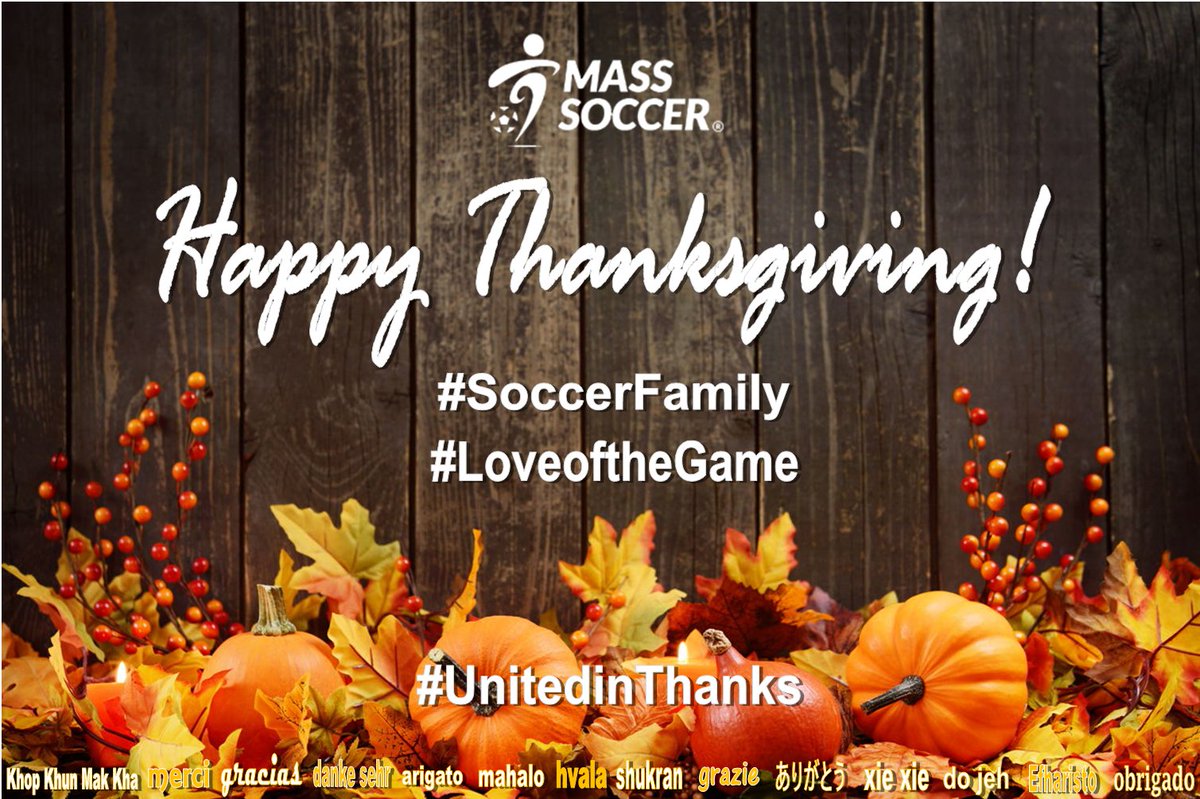 🙏We are thankful for you, our Mass Soccer family! ⚽️
 
Your love for the game unites us, especially in a year like no other.

Happy Thanksgiving!⚽️🦃🍂

##SoccerFamily, #LoveoftheGame , #UnitedinThanks
