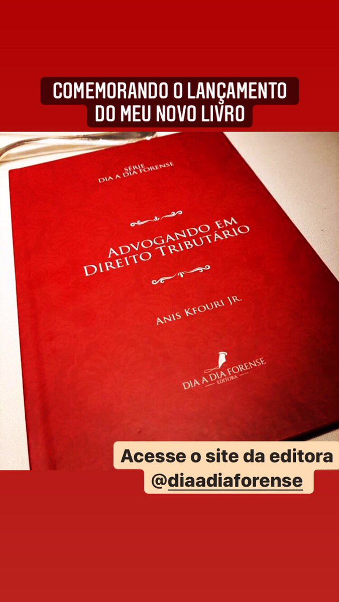 AnisKfouri's tweet photo. Comemorando o lançamento do meu novo livro "Advogando em Direito Tributário" pela Ed. Dia a Dia Forense.
Compartilhando um pouco das experiências e aprendizado de +de 20 anos de advocacia tributária

Agradeço a @diaadiaforense pelo convite para escrever a obra ! https://t.co/QwQ1InAyeH