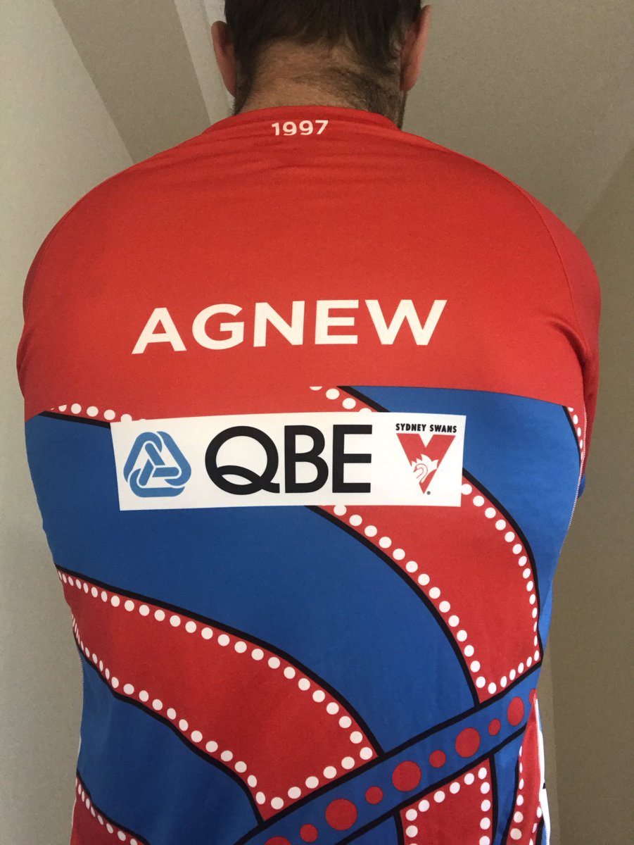 phil_agnew's tweet photo. Loving the personalized @NSWSwifts 2020 Indigenous warm up tshirt that just arrived this morning 👍🏼🔴🔵⚪️ https://t.co/VvVkD2xtpJ