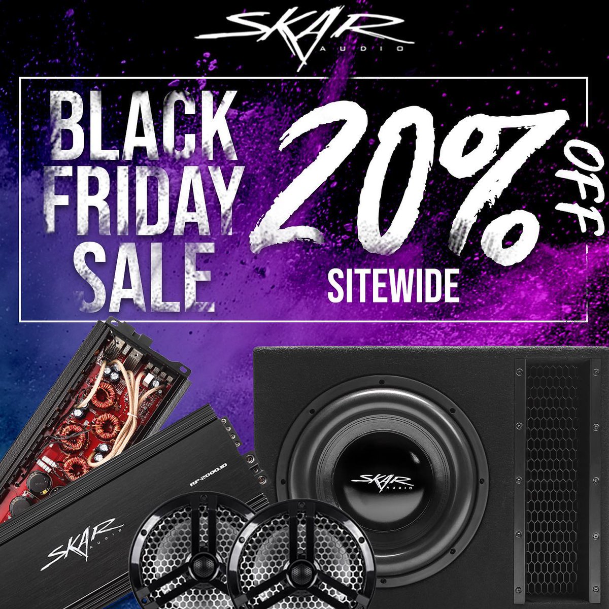 🚨🔊 Skar Audio's Black Friday Sale is LIVE! Get 20% off sitewide and FREE SHIPPING on all orders! Click the link in our bio to shop now or...