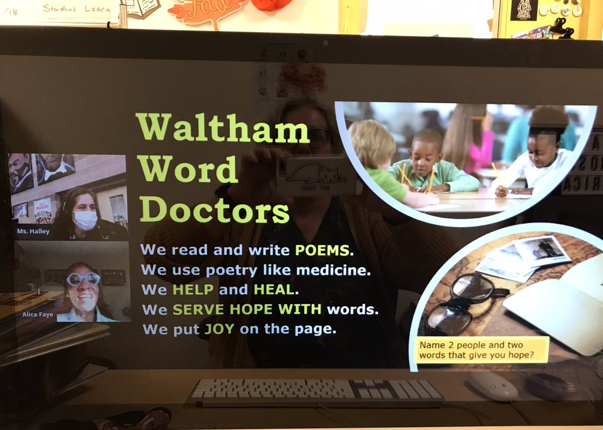 MacALibrary's tweet photo. Waltham 4th graders had a fantastic virtual visit from author Alice Faye Duncan! Students learned about writing and got to write their own poems! Thank you to @LizaLitDiva for organizing and @JenniferOstayan for managing the questions. #onewaltham @WalthamSchools https://t.co/sJbcnmtrkc