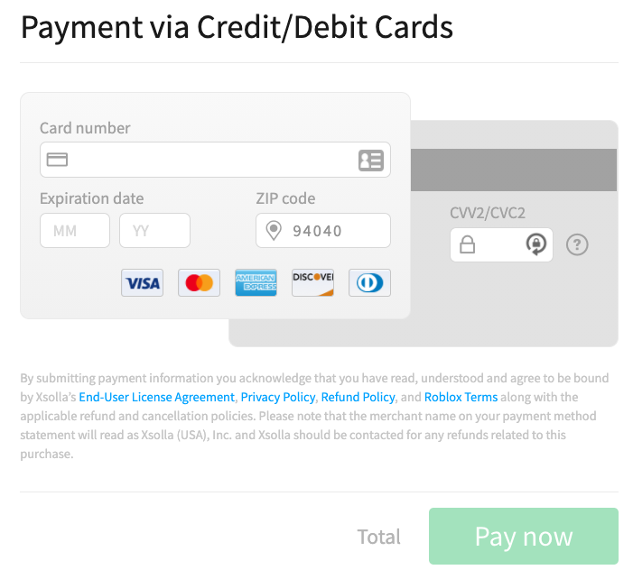 Eric Feng On Twitter I Love The Design Of The Xsolla Credit Card Payment Form Such Thoughtful Touches - roblox how to use xsolla