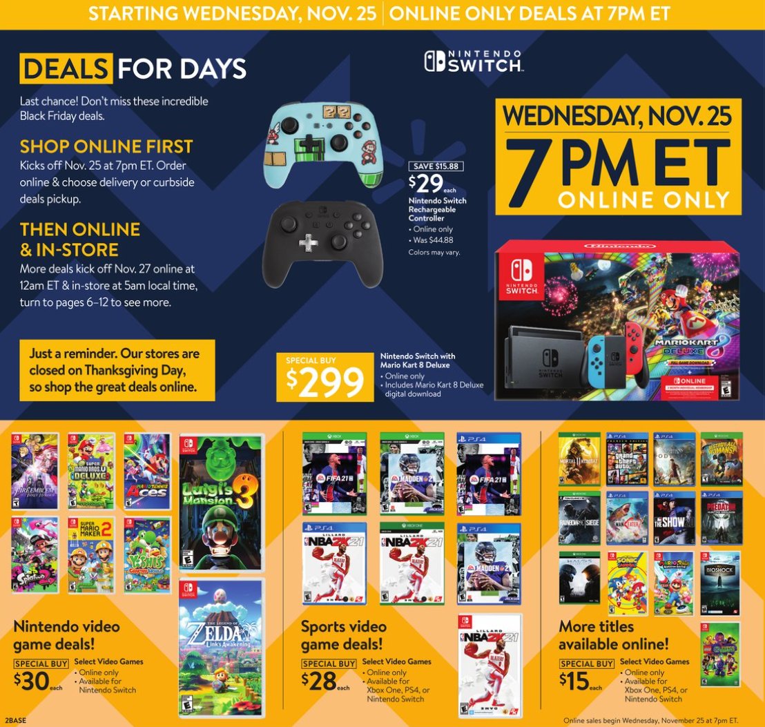 Nintendeal on Twitter: "Walmart Black Friday deals should all be live now $30 Switch games https://t.co/ScitekgRPw Nintendo Switch + Mario Kart 8 Deluxe $15 games https://t.co/e7F9ZA55db $20 games https://t.co/31C0ImZ5d9