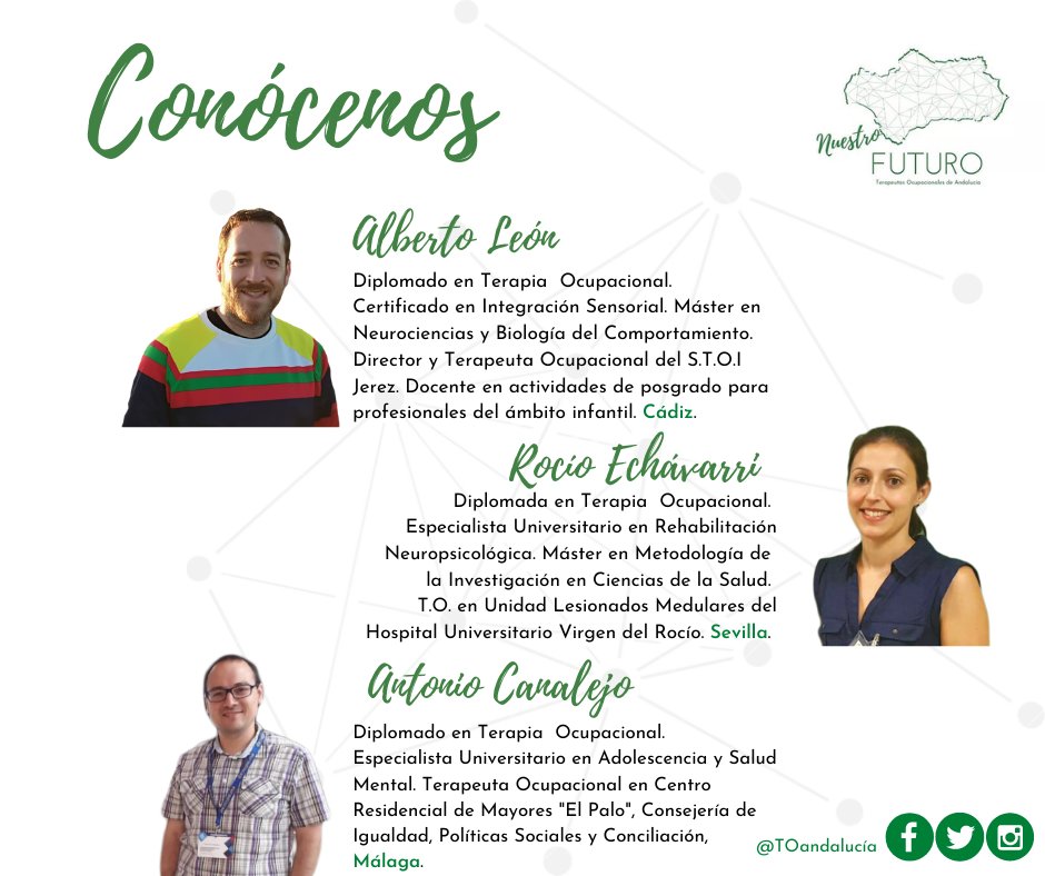 CGCOPTOAND's tweet photo. Un paso más cerca de la creación del primer Colegio Profesional de Terapeutas Ocupacionales de Andalucía. Conozcamos más información de las dos candidaturas presentadas. Las candidatura 1 está encabezada por Alberto León y la Candidatura 2 por Mª Ángeles Domingo. https://t.co/cTvSzjNZPV