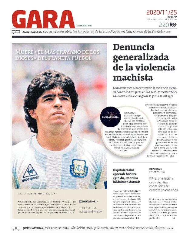 fersantise's tweet photo. Hilo de diferentes tapas de diarios por la muerte de Diego Armando Maradona https://t.co/rqBnhcIo09