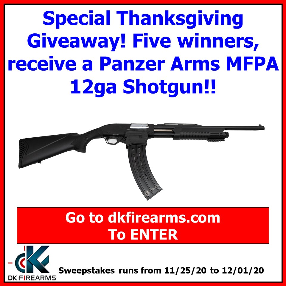 DkFirearms's tweet image. Special Thanksgiving Gun Giveaway! 
There will be Five Winners!

dkfirearms.com/gun-giveaway/

#GunGiveaway