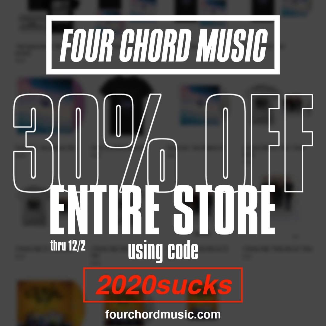 2020 sucks, there's no doubt about it.
Treat yourself to some band merch at Four Chord Music! 
fourchordmusic.com
We have some merch available on our online store too! Treat yourself or pick up a gift for your friends and family this holiday season. 
fortunecovemusic.com