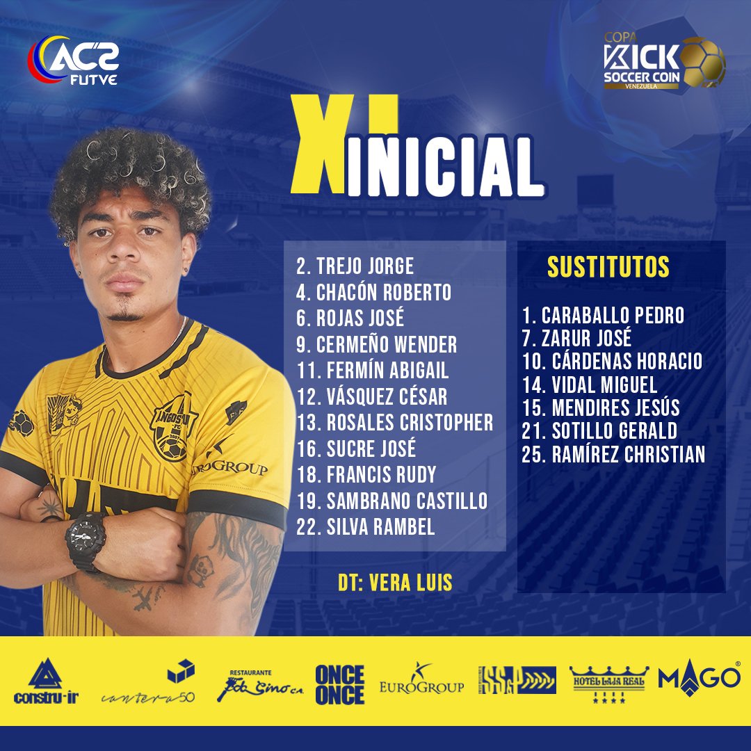 TuAngosturaFC's tweet photo. #AngosturaFC ¡Estamos contigo, auriazules! 🤜🏼🤛🏿 Así está conformada la nómina inicialista del Angostura F.C vs @UCVFCOFICIAL, por la Jornada #J8 de la 🏆 #KickSoccerCoin de la #AC2Futve!
#VamosAngostura 🌉🇺🇦
#CopaKickSoccerCoin 🏆
#AC2xMTV
#FVF https://t.co/nIRR6RSw7F