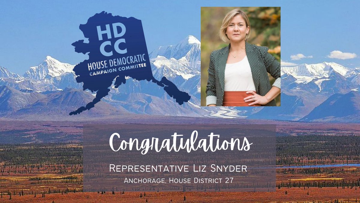 AlaskaHDCC's tweet photo. Congratulations to Representative-elect Dr. Liz Snyder (@lizsnyderAK) on her election win in House District 27 #akelect #akleg https://t.co/fA1o8iG8dr