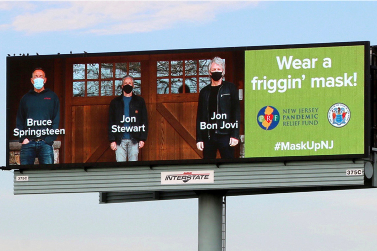 'Wear a friggin' mask!' Jon Bon Jovi, Bruce Springsteen and Jon Stewart join forces