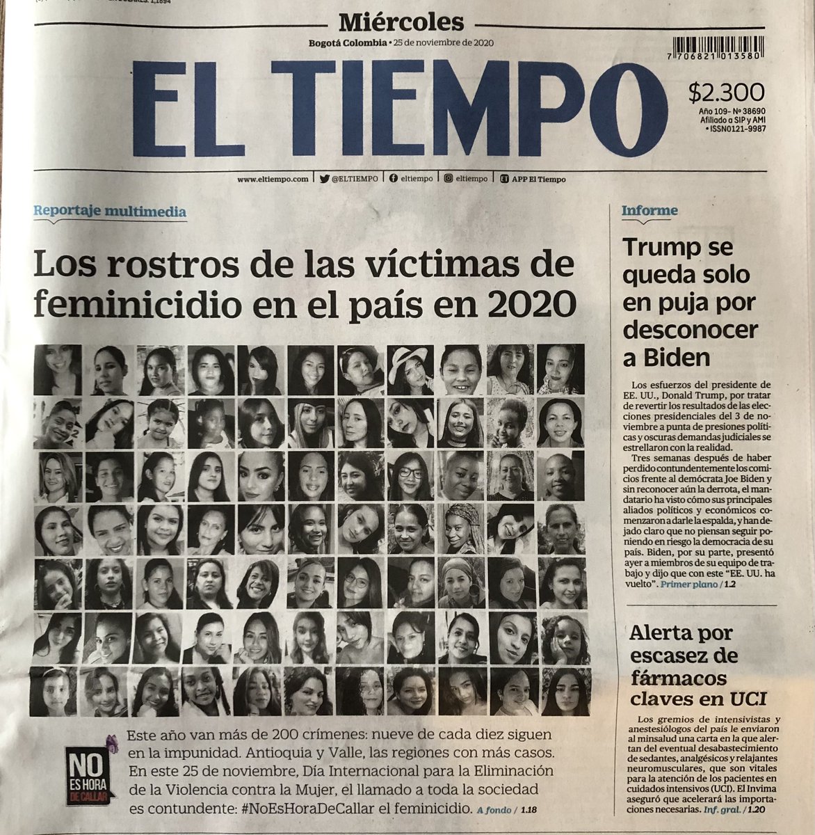 jbedoyalima's tweet photo. Se va acabando este #25N y quisiera recordarles, a mis colegas periodistas, la gran responsabilidad social que tenemos frente a la violencia de género. Que nuestros especiales sobre feminicidio y otras violencias, no sean solo los días de conmemoración. #NoEsHoraDeCallar https://t.co/RCQFWtNA2V