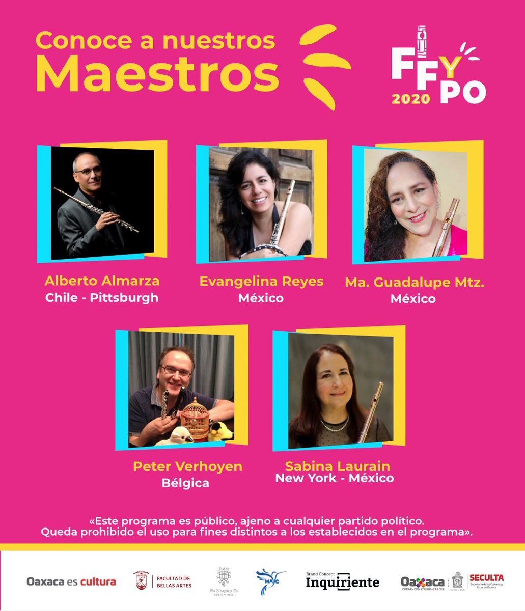 FIFyPO_OAX's tweet photo. Hoy comenzamos nuestro @FIFyPO_OAX, te invitamos a participar en nuestro concierto de inauguración 🙌😊
#seculta
#oaxaca
#noviembre
#fifypo2020 https://t.co/AeuZx9BXOj