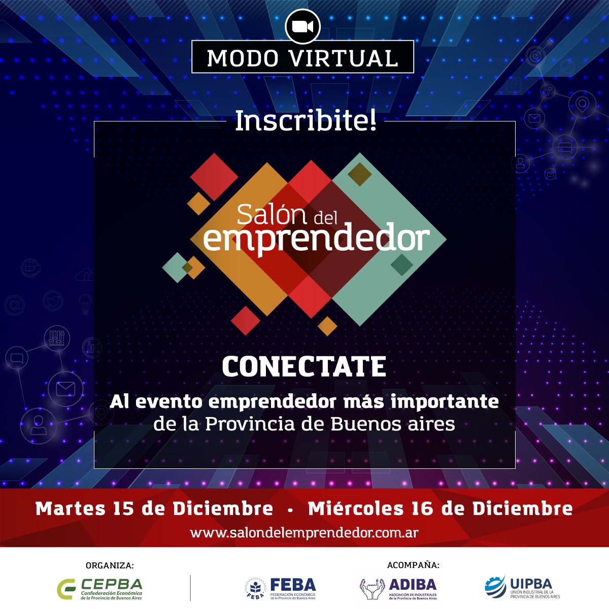 em_tec's tweet photo. No te quedes afuera del evento emprendedor más importante de la Provincia de Buenos Aires!!

𝑰𝒏𝒔𝒄𝒓𝒊𝒑𝒄𝒊𝒐́𝒏 𝒂𝒃𝒊𝒆𝒓𝒕𝒂! 👇 15 y 16 de diciembre.
https://t.co/pkyTN2dC5u https://t.co/K9jWQMgabH