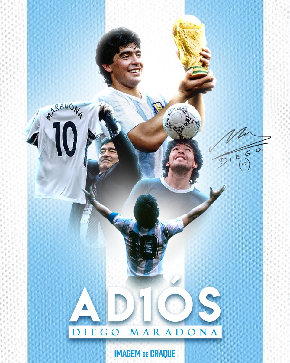 imagemdecraque's tweet photo. Não importa como Diego Maradona levou sua vida, mas sim o que ele fez com as nossas. Maradona é único. Um gênio. Uma lenda. Nossa solidariedade aos fãs e ao povo argentino. O mundo do futebol não perde Maradona hoje. Seu lugar é eterno. 1960 - ♾

Adiós, Diego. 🙏🏴 https://t.co/L0PqMtyX2C