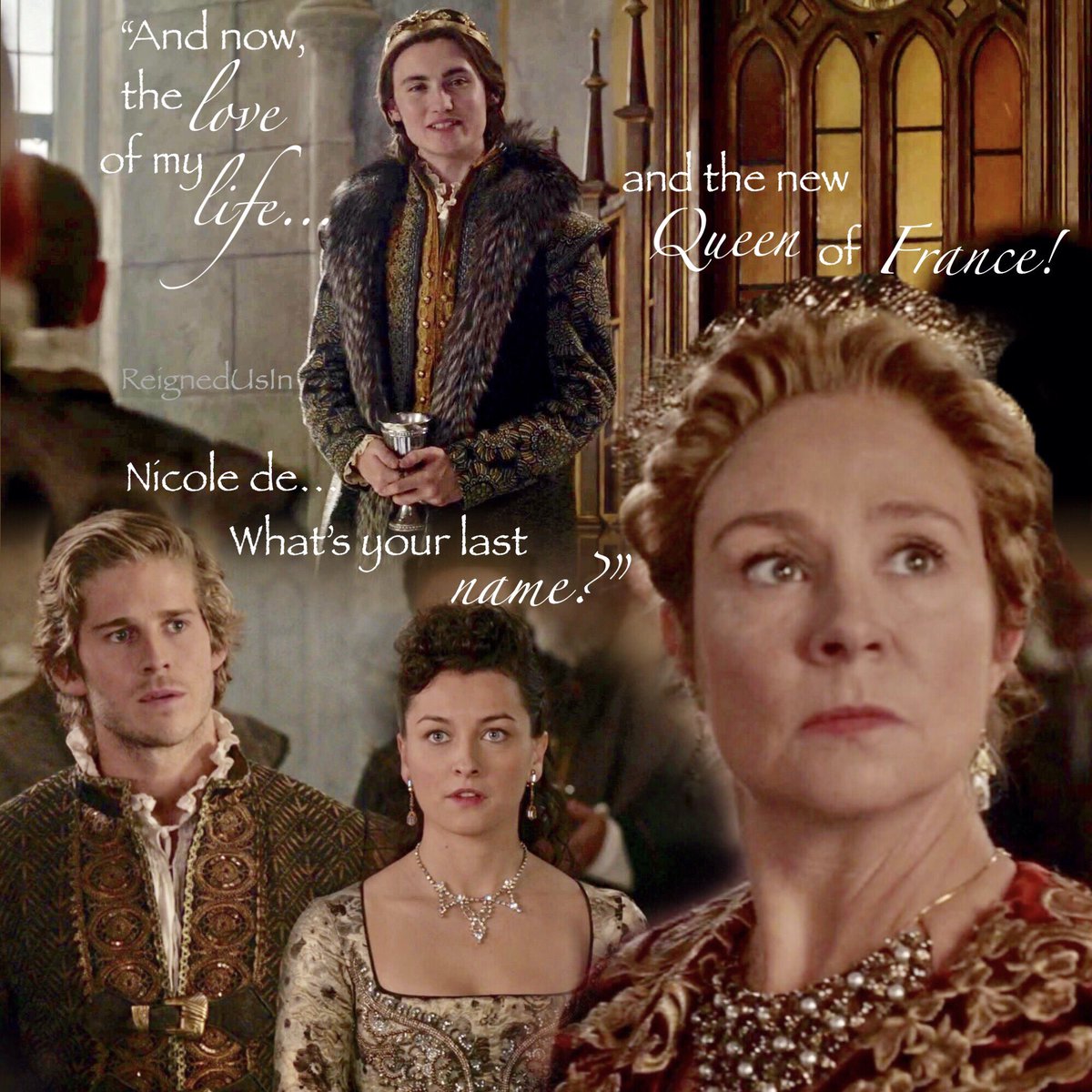 ReignedUsIn's tweet photo. βWhatβs your last name?β π¬π² #oops #charlesnicoleandhenri #momsnothappy #Reign Rewatch 4x14 https://t.co/BLMXJeGqlm