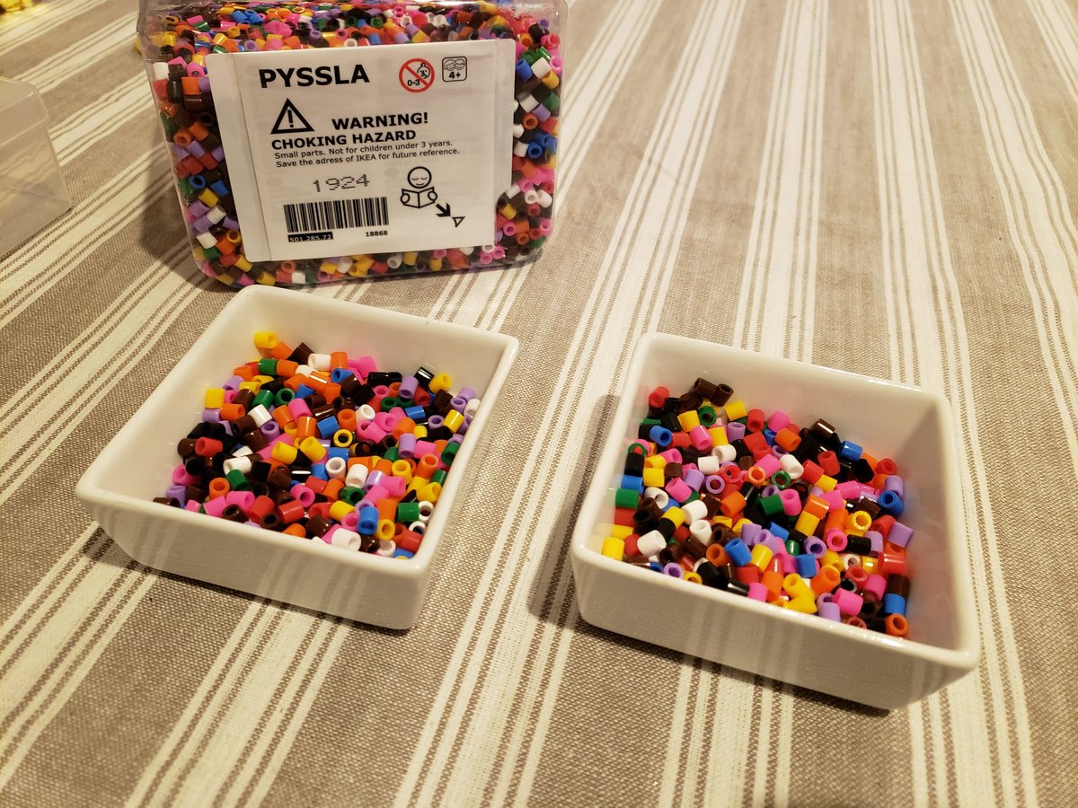 joann_sandford's tweet photo. It all started with, "How many do you think there is in these two containers, Mummy?" Now she's making use of counting by 2, 5, and 10 to see whose estimating is better. How would you count the beads?
#iteachmath #mathkids #estimation #tmwyk https://t.co/Ml2xoU3fUc