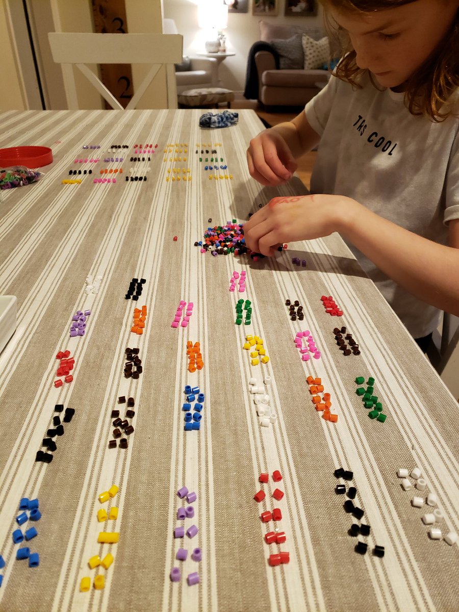 joann_sandford's tweet photo. It all started with, "How many do you think there is in these two containers, Mummy?" Now she's making use of counting by 2, 5, and 10 to see whose estimating is better. How would you count the beads?
#iteachmath #mathkids #estimation #tmwyk https://t.co/Ml2xoU3fUc