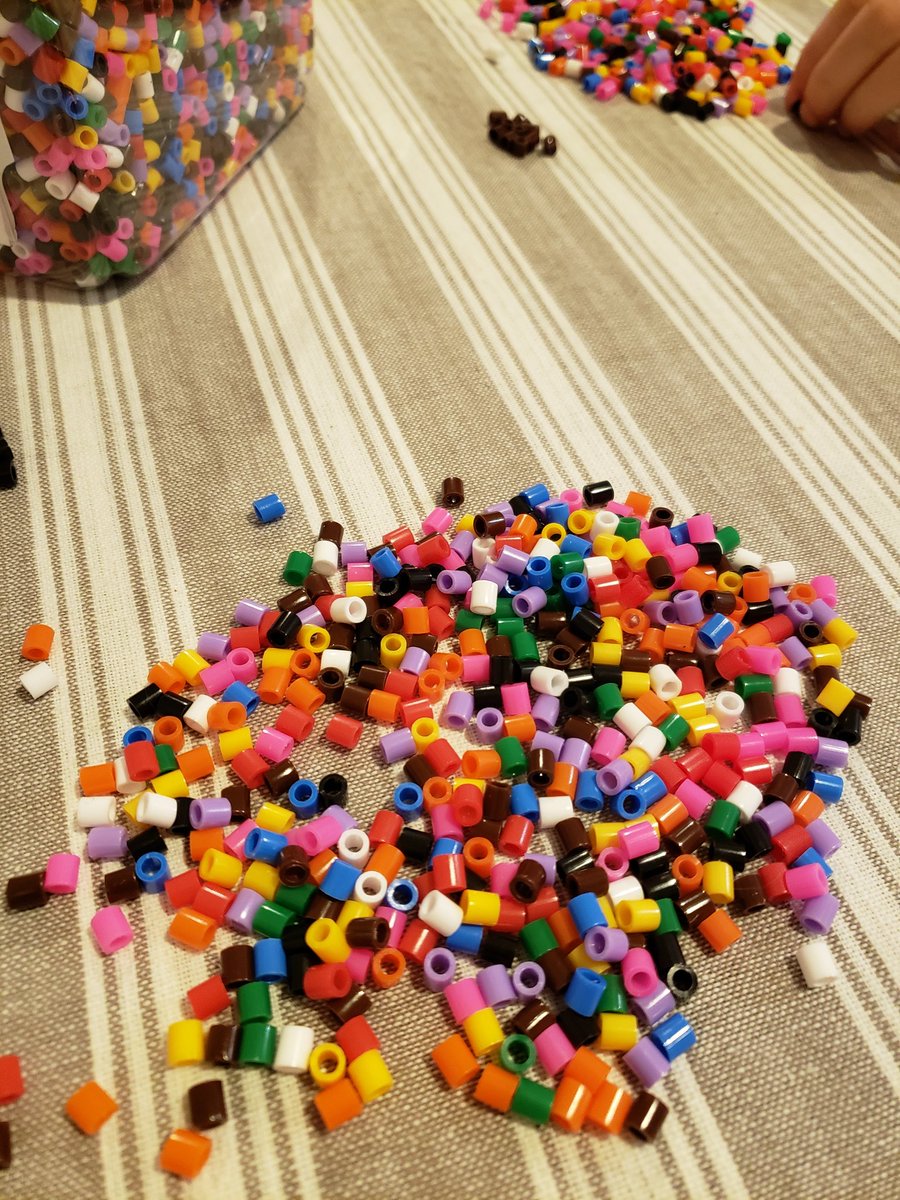 joann_sandford's tweet photo. It all started with, "How many do you think there is in these two containers, Mummy?" Now she's making use of counting by 2, 5, and 10 to see whose estimating is better. How would you count the beads?
#iteachmath #mathkids #estimation #tmwyk https://t.co/Ml2xoU3fUc