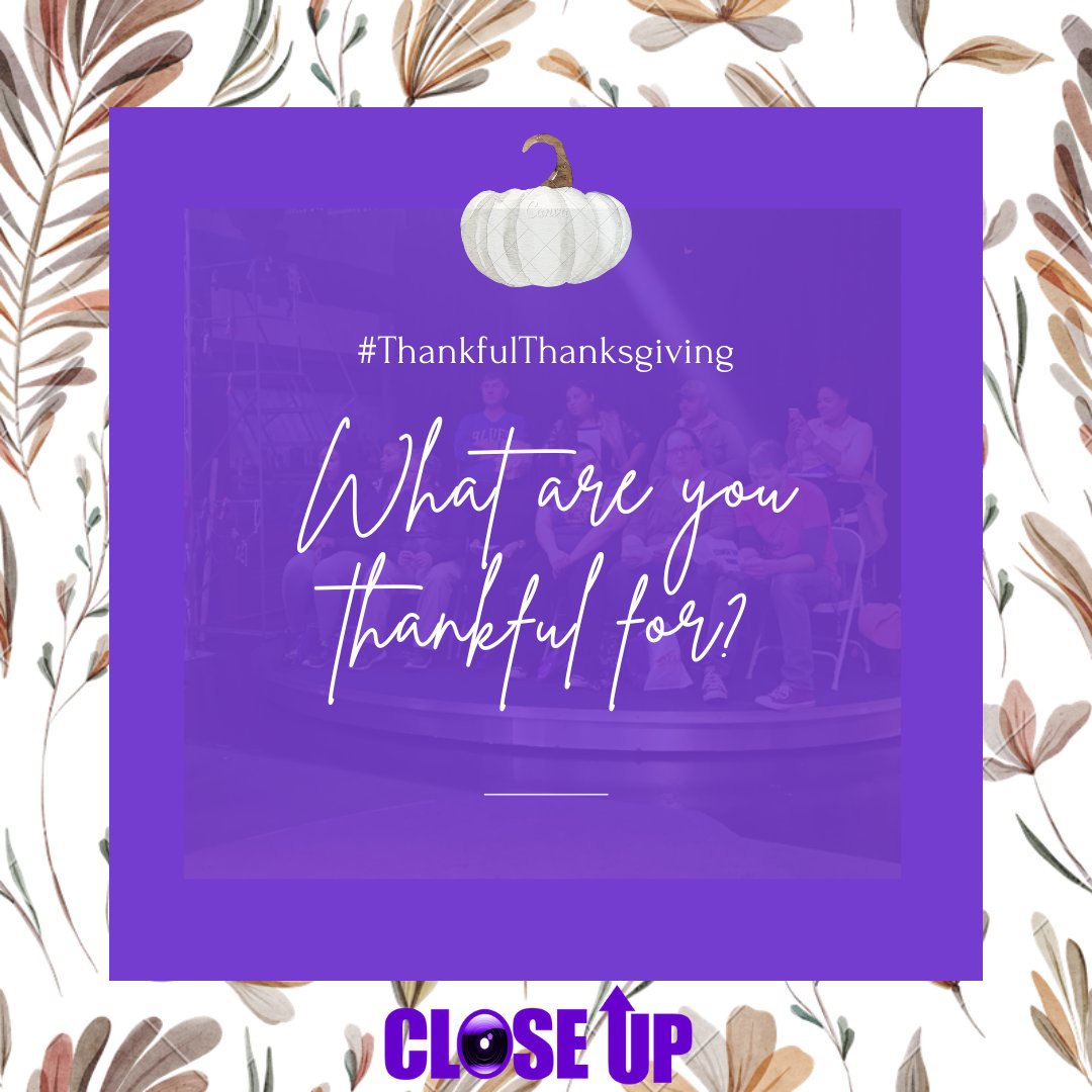 closeuptv_'s tweet photo. This year has been one full of many surprises, but our team has remained positive through it all. We are thankful for everyone that has been a guest on the show, our supporters, and of course, our crew! 💜
What are you thankful for?
#ThankfulThanksgiving 🦃🍴 https://t.co/IHFYalUGmC