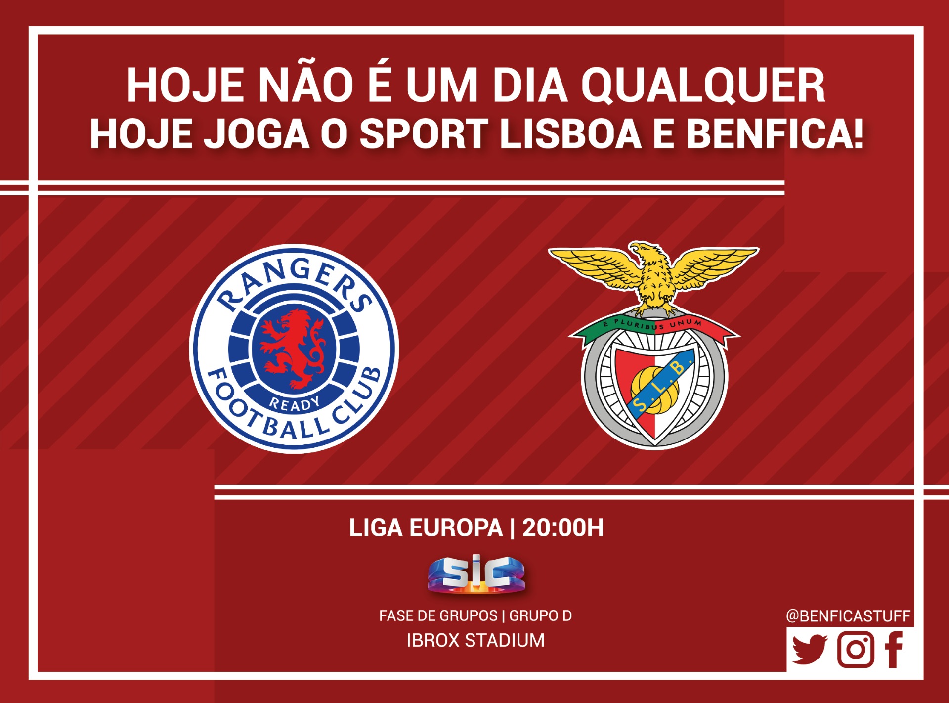 Benfica Stuff on X: Hoje não é um dia qualquer Hoje joga o