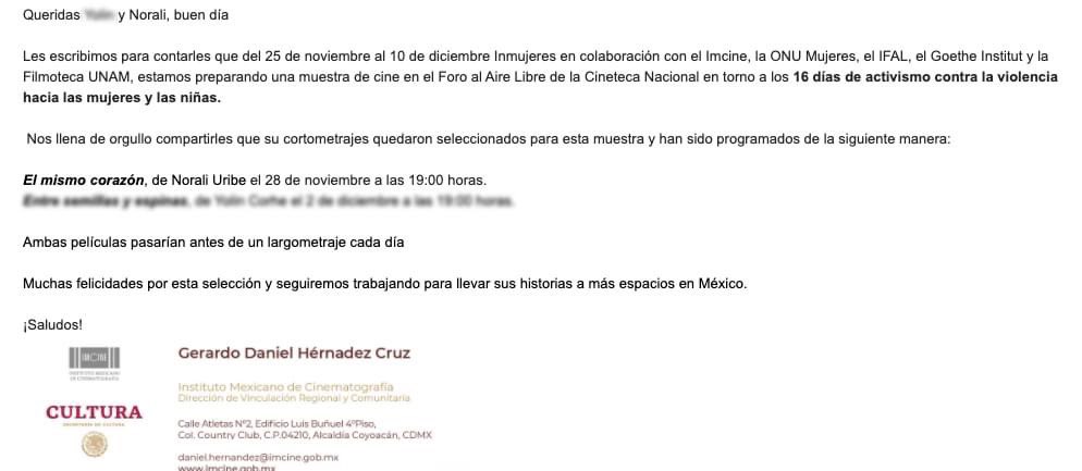 La_Nora's tweet photo. La Cineteca Nacional, la Filmoteca de la UNAM y el INMUJERES se unen para llevar a cabo la Muestra Internacional de Cine de los #16DíasdeActivismo contra la Violencia hacia las Mujeres y las Niñas del 25 de noviembre al 10 de diciembre y mi corto documental fue seleccionado 🤩🤩 https://t.co/JKgPmRVuIH