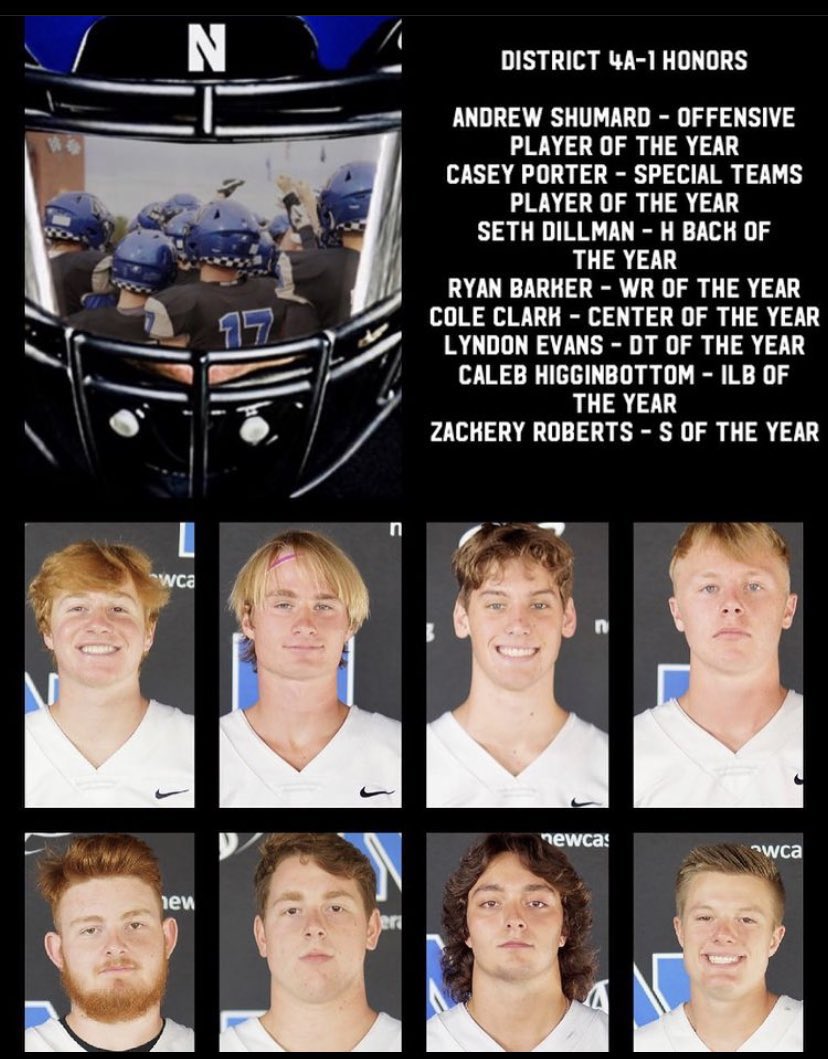 What a year for our class of 2021 guys! 7-3 season with 8 guys with All-Conference honors. #RecruitNewcastle