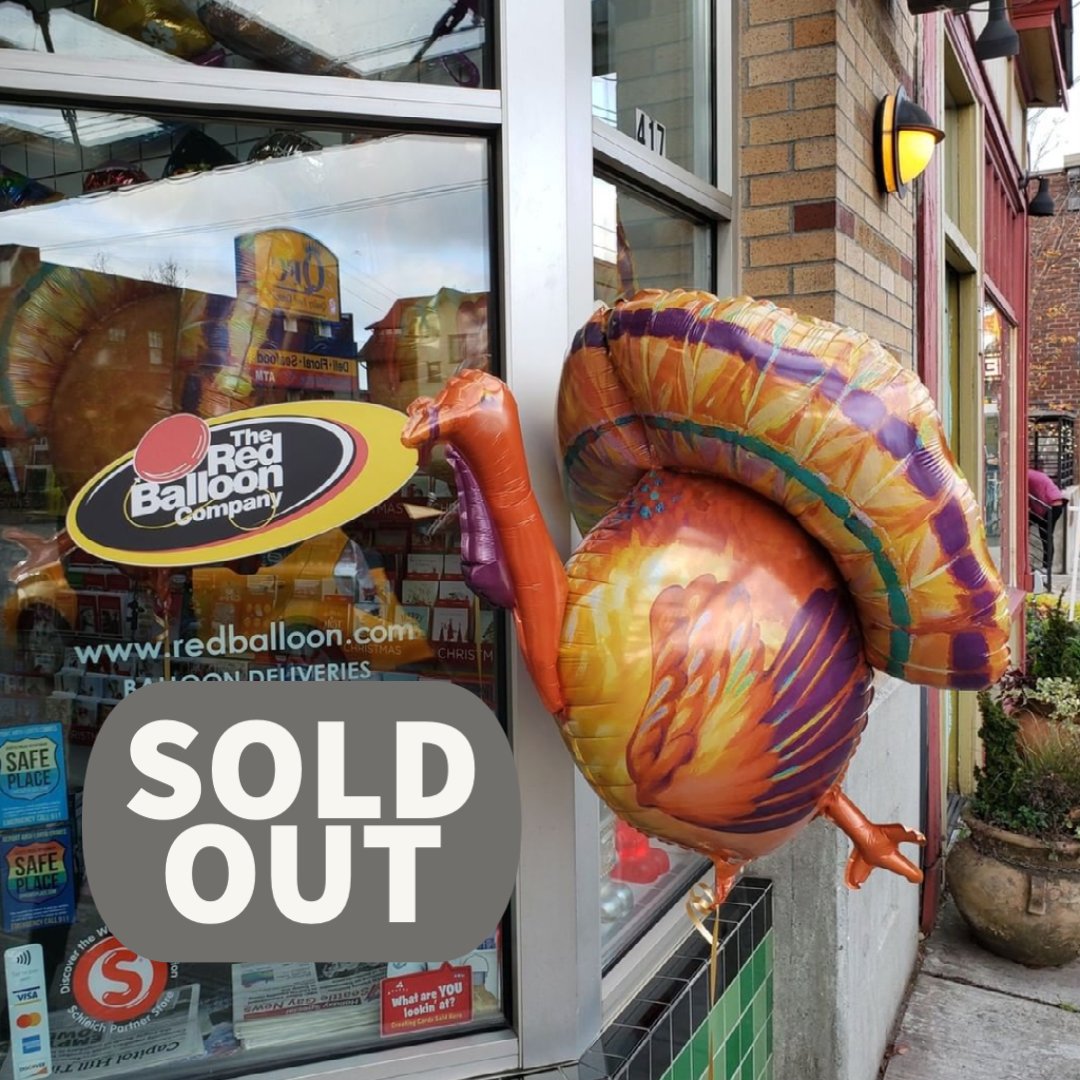 redballoonco's tweet photo. Thank you to everyone that pre-ordered a turkey from us. We are officially SOLD OUT. Happy Thanksgiving! We will be open again on Friday Nov, 27. https://t.co/mpqSUUmHXs