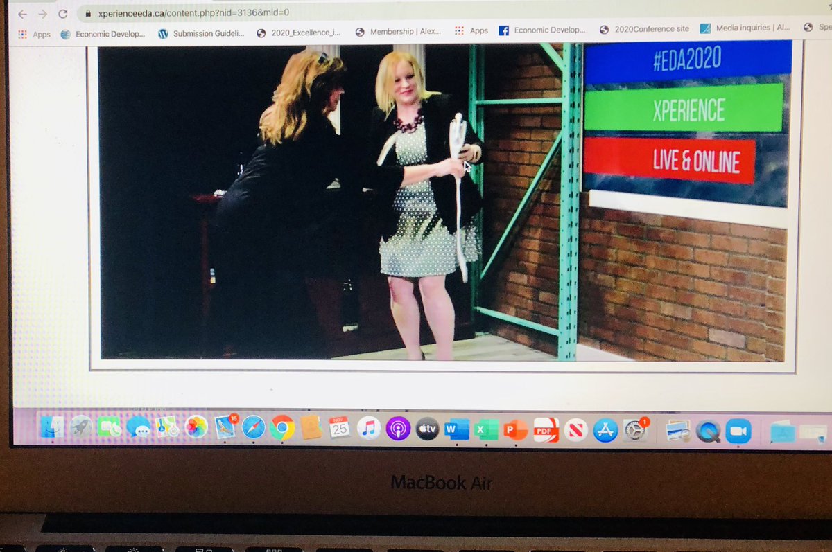 edaalberta's tweet photo. Xperience #EDA2020 official Conference opening !! with a virtual champagne bottle “sabering”@JenniferFossen TX to Edmonton’s Colour de Vino for the lesson!! @kiwiProAV @AlbertaImpact https://t.co/MYykxpL1ns