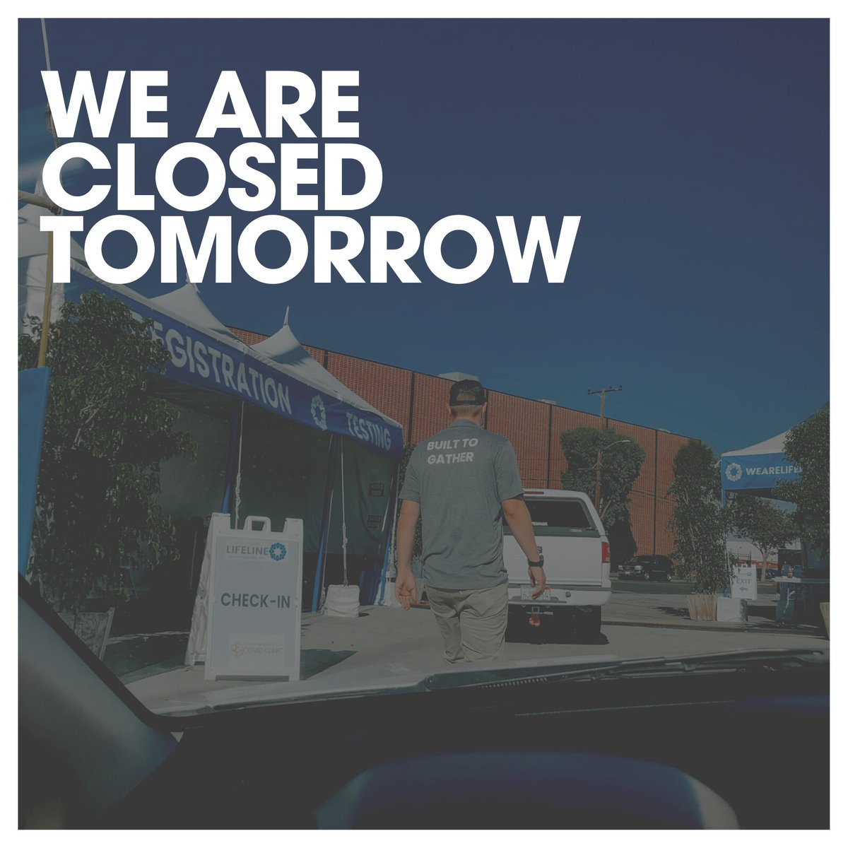 OUR TESTING SITES ARE CLOSED TOMORROW FOR THE THANKSGIVING HOLIDAY. 🦃
..
Please stay safe this holiday season.
..
We will reopen FRIDAY at Normal Hours.
..
#bestcovidtesting #wearelifeline #covid19 #covid_19 #coronavirustesting https://t.co/ISvKTQOSnr