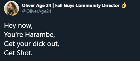 As a CM or SMM, there will A L W A Y S be people who are going to tear your game apart and say terrible things to you. Imagine if this was ANY OTHER SUBCULTURE OR LIFESTYLE... what would the outcome be? This is your king? Your god? His jokes are drier than my mother's chicken.