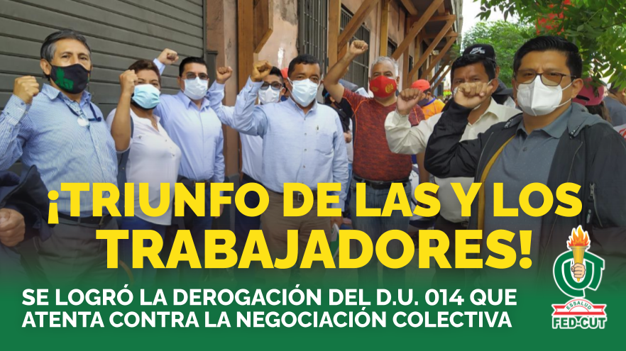 FedCut's tweet photo. Gracias a la lucha y constancia de los trabajadores públicos organizados, logramos la derogación del D.U. 014 que atenta contra la #NegociaciónColectiva. El @congresoperu escuchó nuestras exigencias en defensa de los derechos laborales. ¡Sin luchas no hay victorias! ✊ https://t.co/MFeReX0fmF