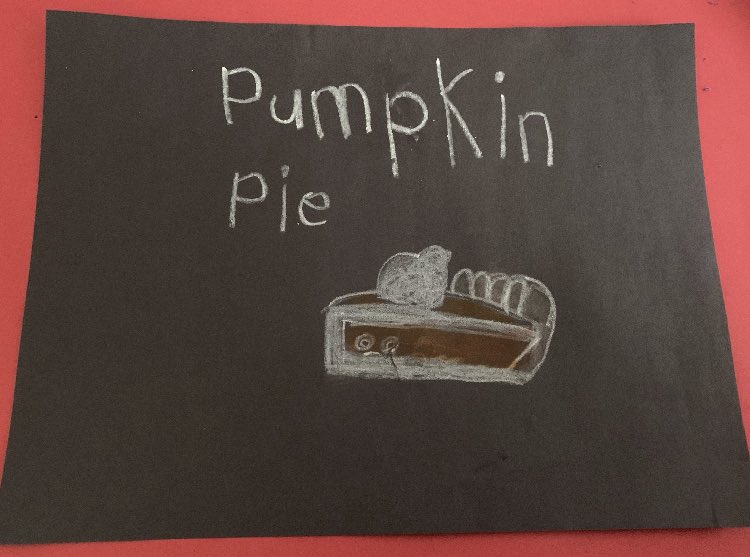 LauraRShepherd's tweet photo. Kinders had fun making old-school handprint turkey placemats and drawing pumpkin pie with Art For Kids Hub. https://t.co/FQDtC1sXaN