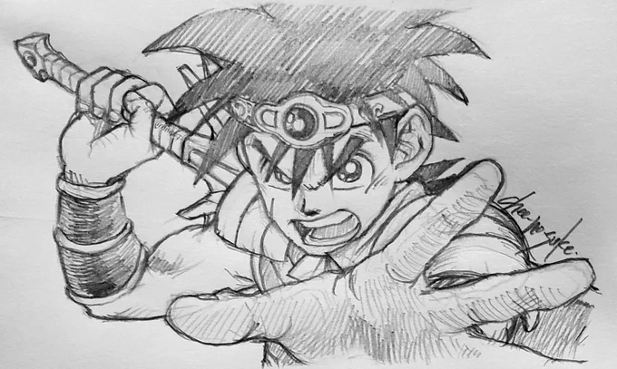 ちなみに加筆前のラクガキ(左)と、加筆後ペン入れした状態(右)はこちら。
#落書き #ペン画 #ダイの大冒険
#勇者ダイ 