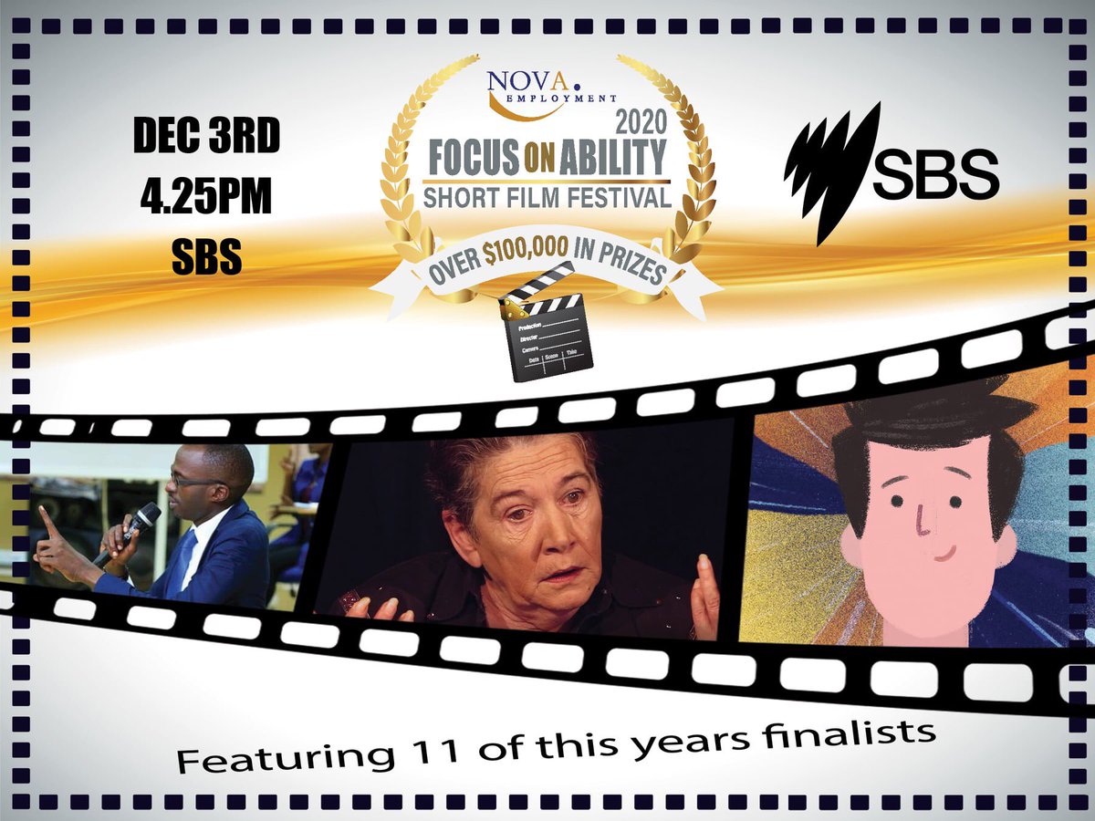 FOAFilmFestival's tweet photo. To celebrate the year that was for the Focus on Ability Short Film Festival and International Day of People with Disability, we have a 1hour documentary airing on SBS Australia - Australia wide December 3 @4.25pm. So please tune in as we showcase 11 of this years finalists https://t.co/bO5S1Zj1Jf