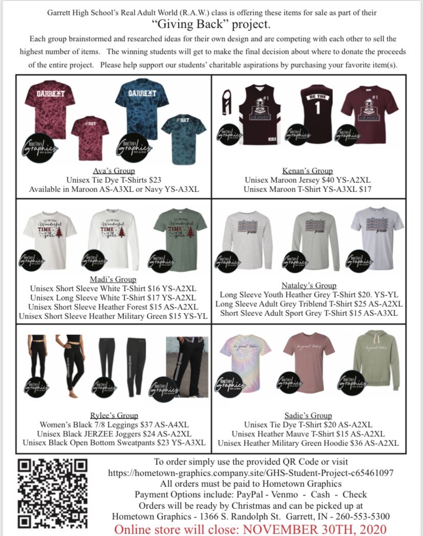 Don’t forget to order your items!! 
Use this link to order a Christmas shirt: 
hometown-graphics.company.site/Madis-Group-c6…